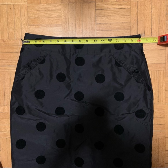 J. Crew Black Silk Polka Dot Skirt Sz 10 EUC - Picture 10 of 11